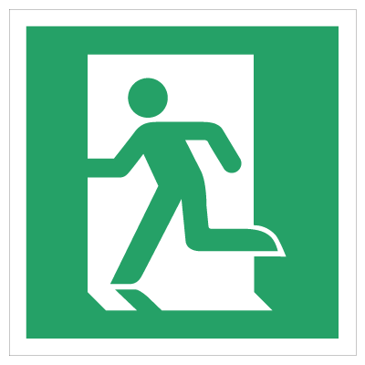 Emergency Exit Left Not Illuminating Self-Adhesive Vinyl 200 X 200 Mm